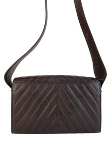 Brown Shoulder Bag V-Stitch Flap C23072245 ESG