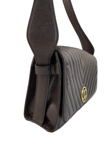 Brown Shoulder Bag V-Stitch Flap C23072245 ESG