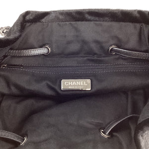 Black Matelesse Drawstring Chain Bag C23100119 ESG