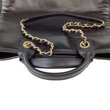 Load image into Gallery viewer, Black Lambskin Logo Charms Deauville Tote C23100412 ESG