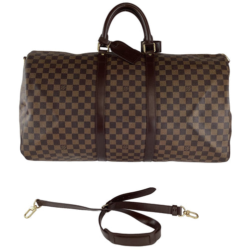 Damier Ebene Keepall 55 Bandouliere Duffle L23110132