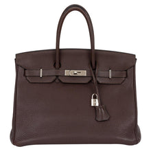 Load image into Gallery viewer, HERMÈS Birkin 35 Ebene Clemence Leather Bag