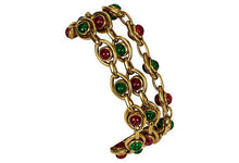Load image into Gallery viewer, CHANEL 1970s Triple-Gripoix Bracelet