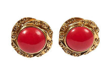 Load image into Gallery viewer, CHANEL Red Gripoix Earrings